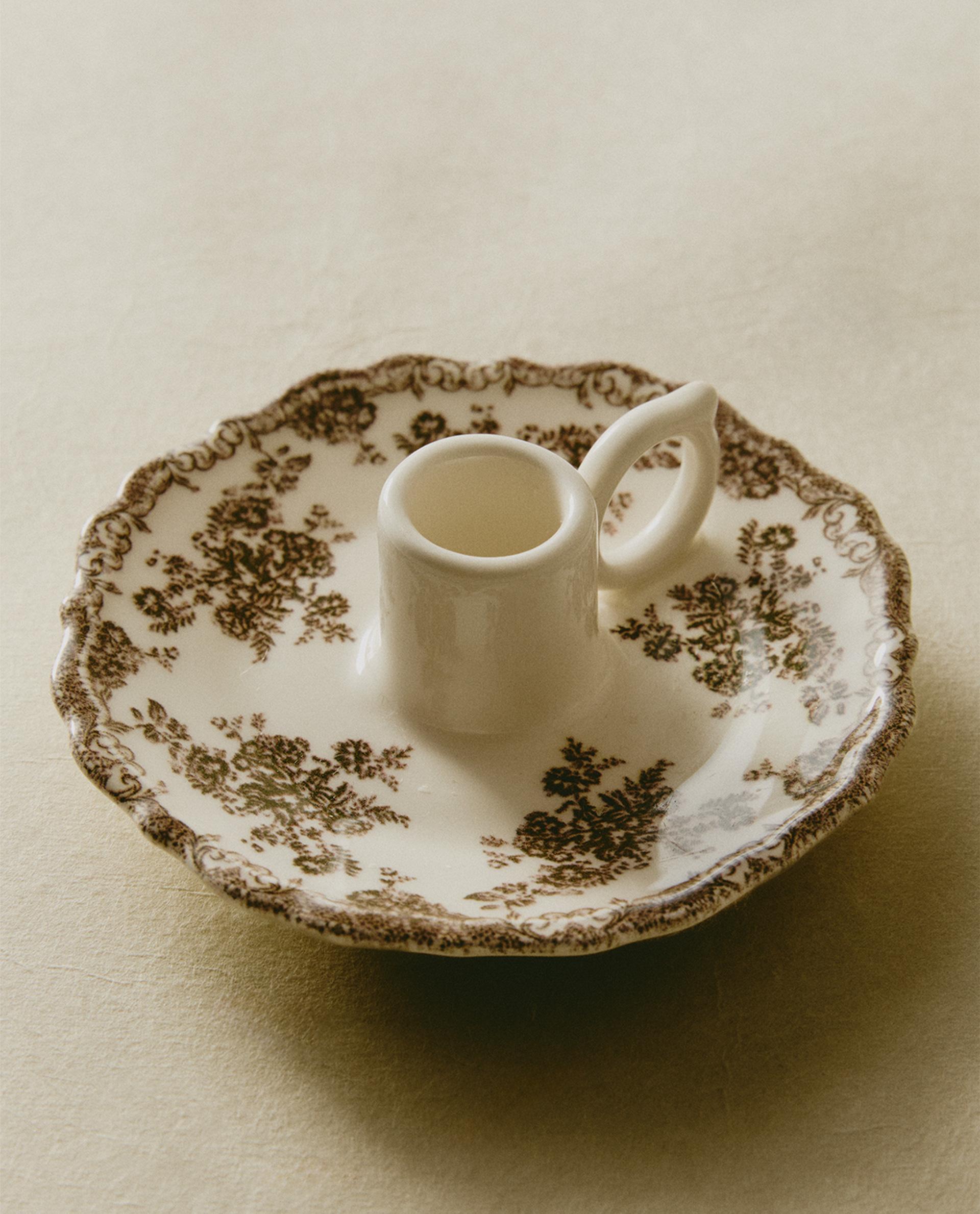 FLORAL EARTHENWARE CANDLEHOLDER | Zara Home United States of America