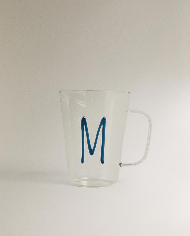 BOROSILICATE MUG WITH INITIAL M