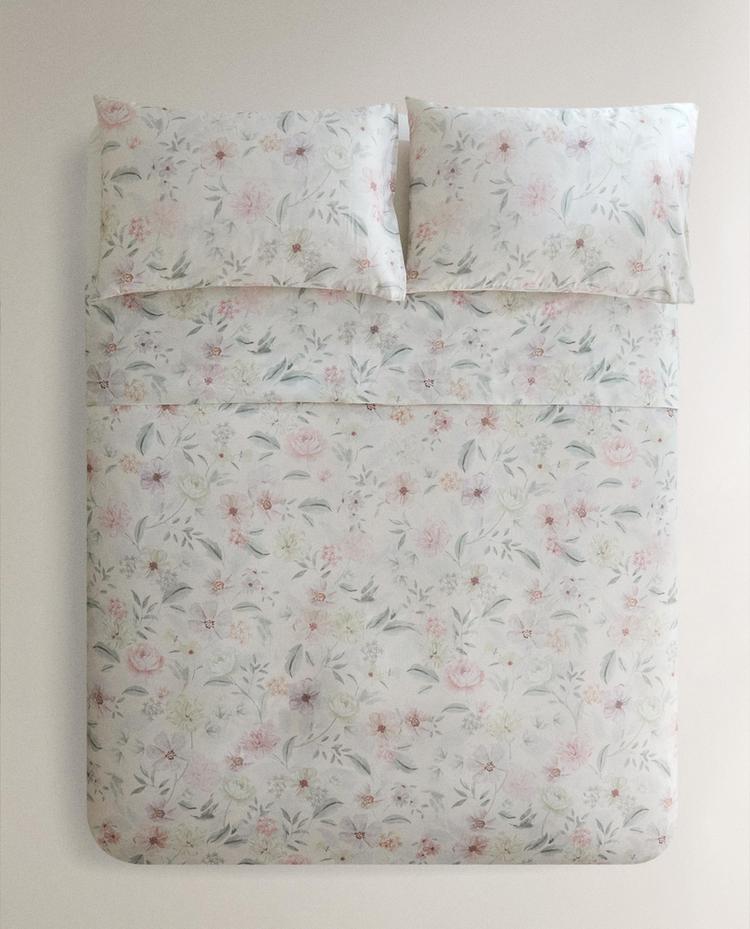 FLORAL PRINT SATEEN DUVET COVER