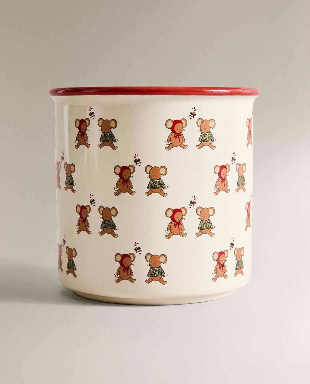 TAZA INFANTIL GRES RATONCITOS NAVIDAD