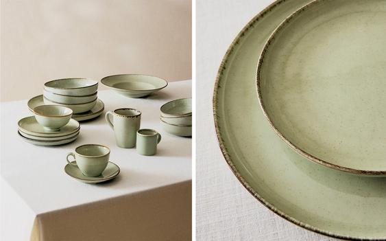 PORCELÁNOVÁ SADA NÁDOBÍ S OKRAJEM S EFEKTEM ANTIQUE