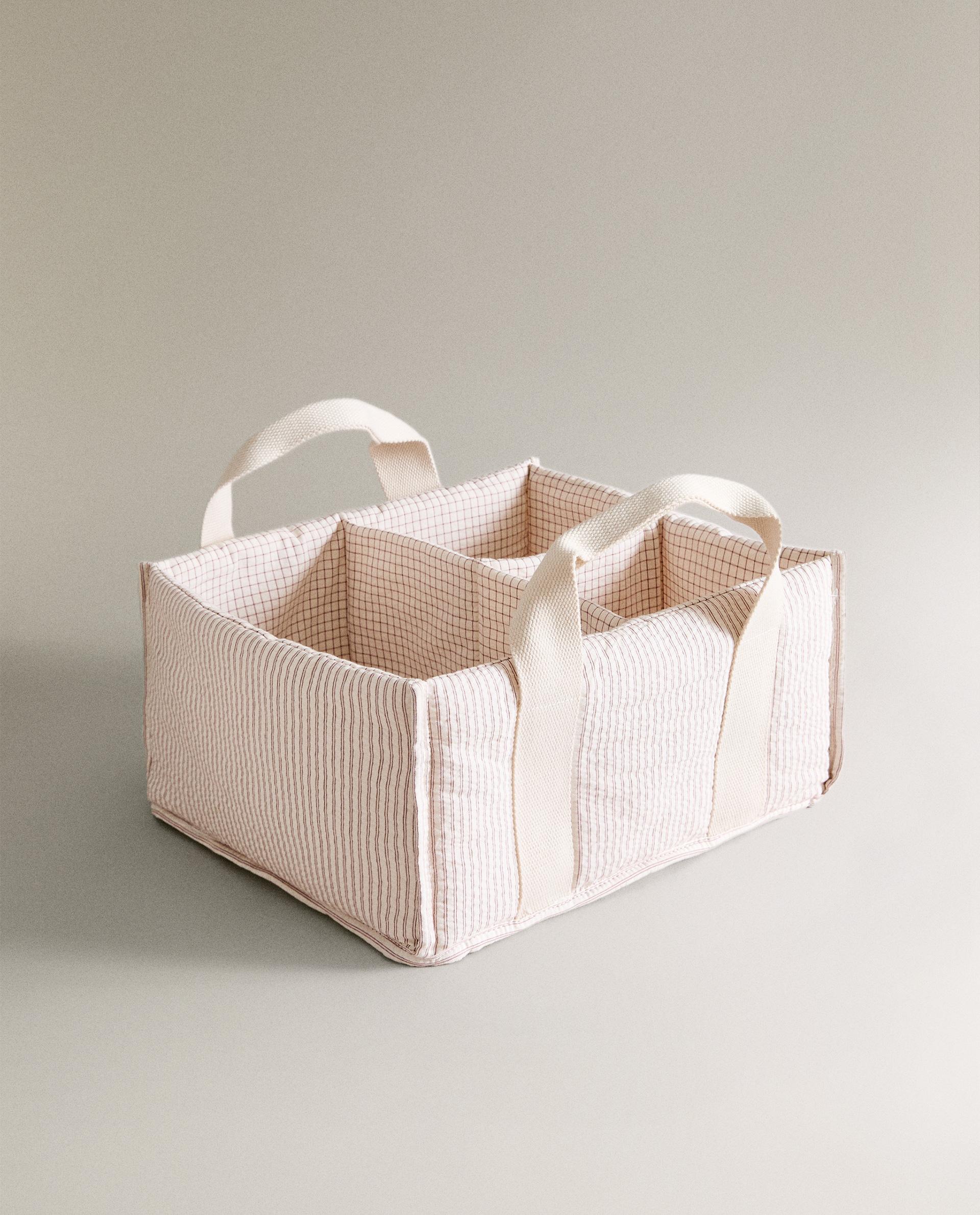 CHILDREN'S STRIPED NAPPY CADDY WITH HANDLES