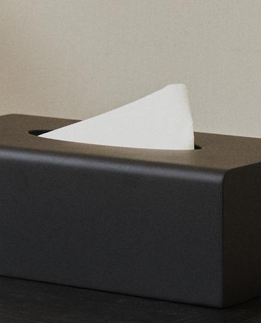CAJA PAÑUELOS RESINA NEGRO