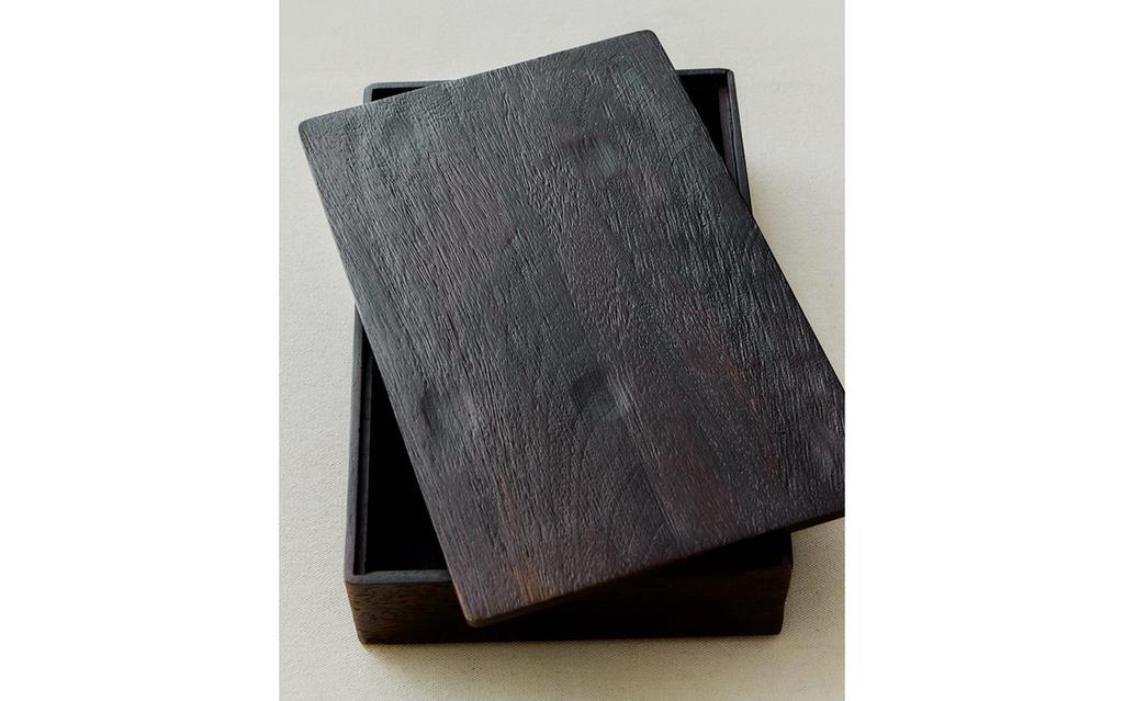 Large wooden box with lid