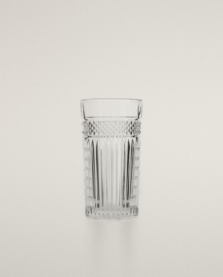 SODAVANDSKRUS I GLAS MED DESIGN I RELIEF