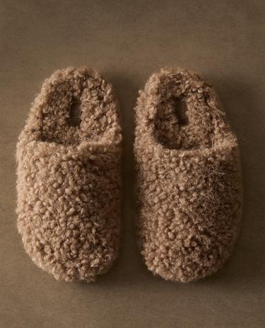 FAUX SHEARLING MULE SLIPPERS