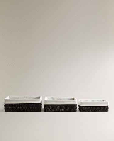 RECTANGULAR COTTON LINED BASKET