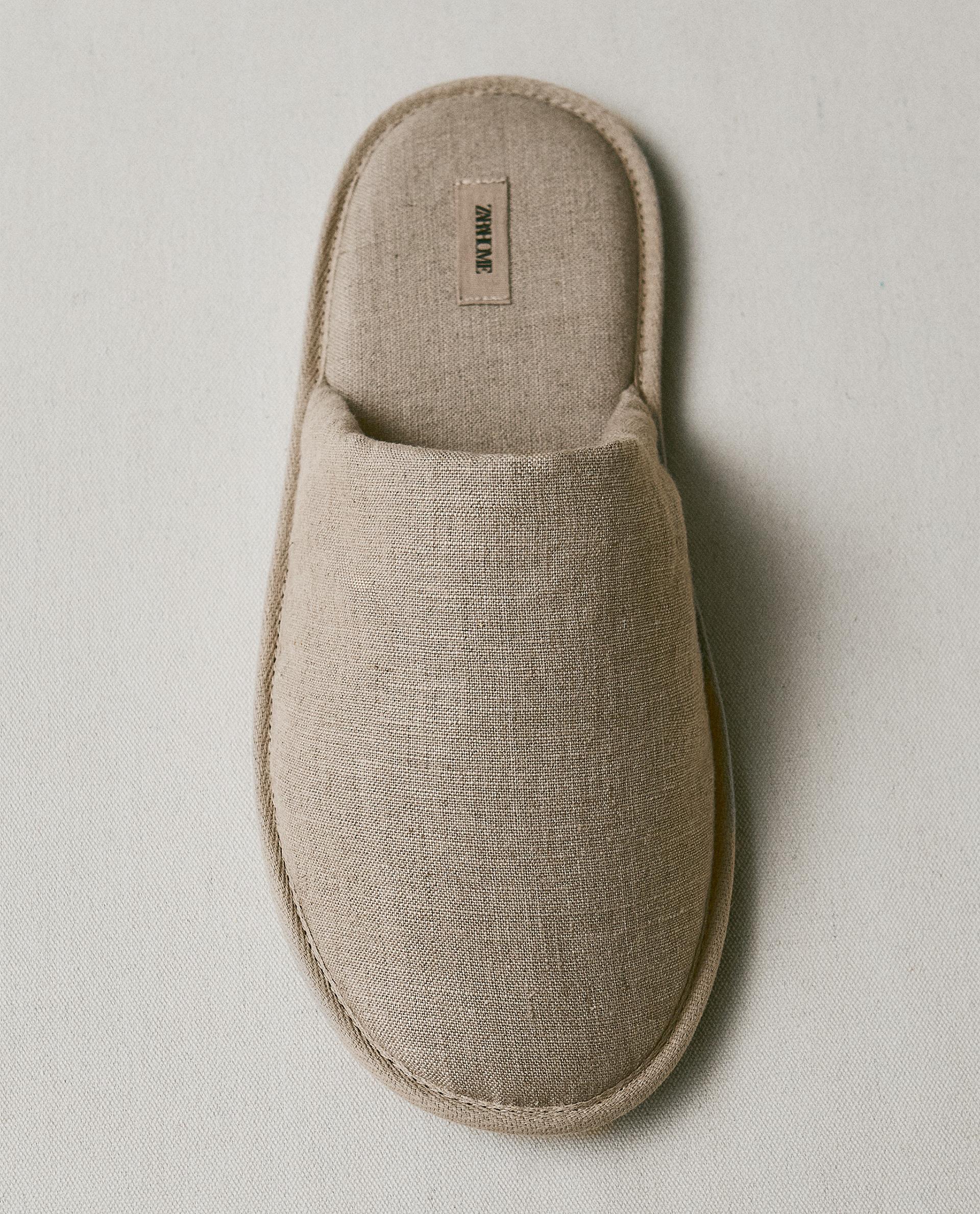 LINEN MULE SLIPPERS LINEN MULE SLIPPERS
