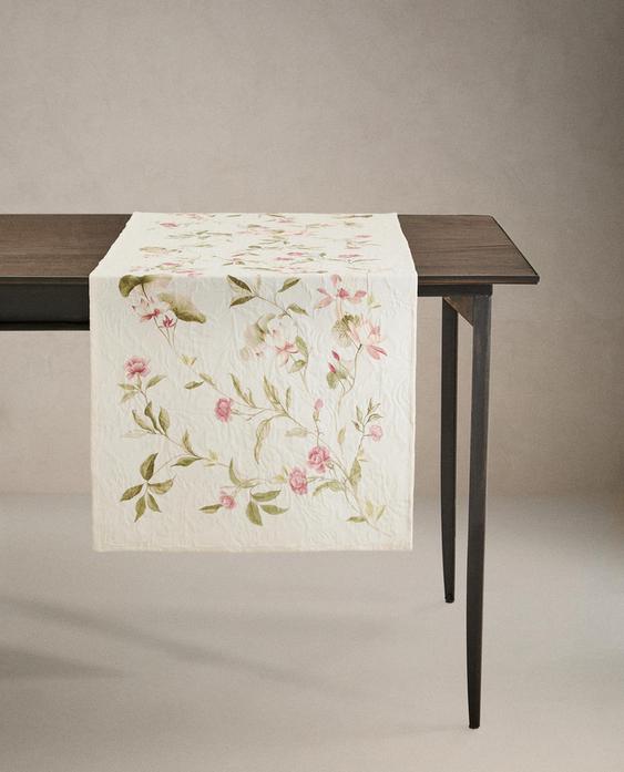 花卉印花緹花桌旗巾