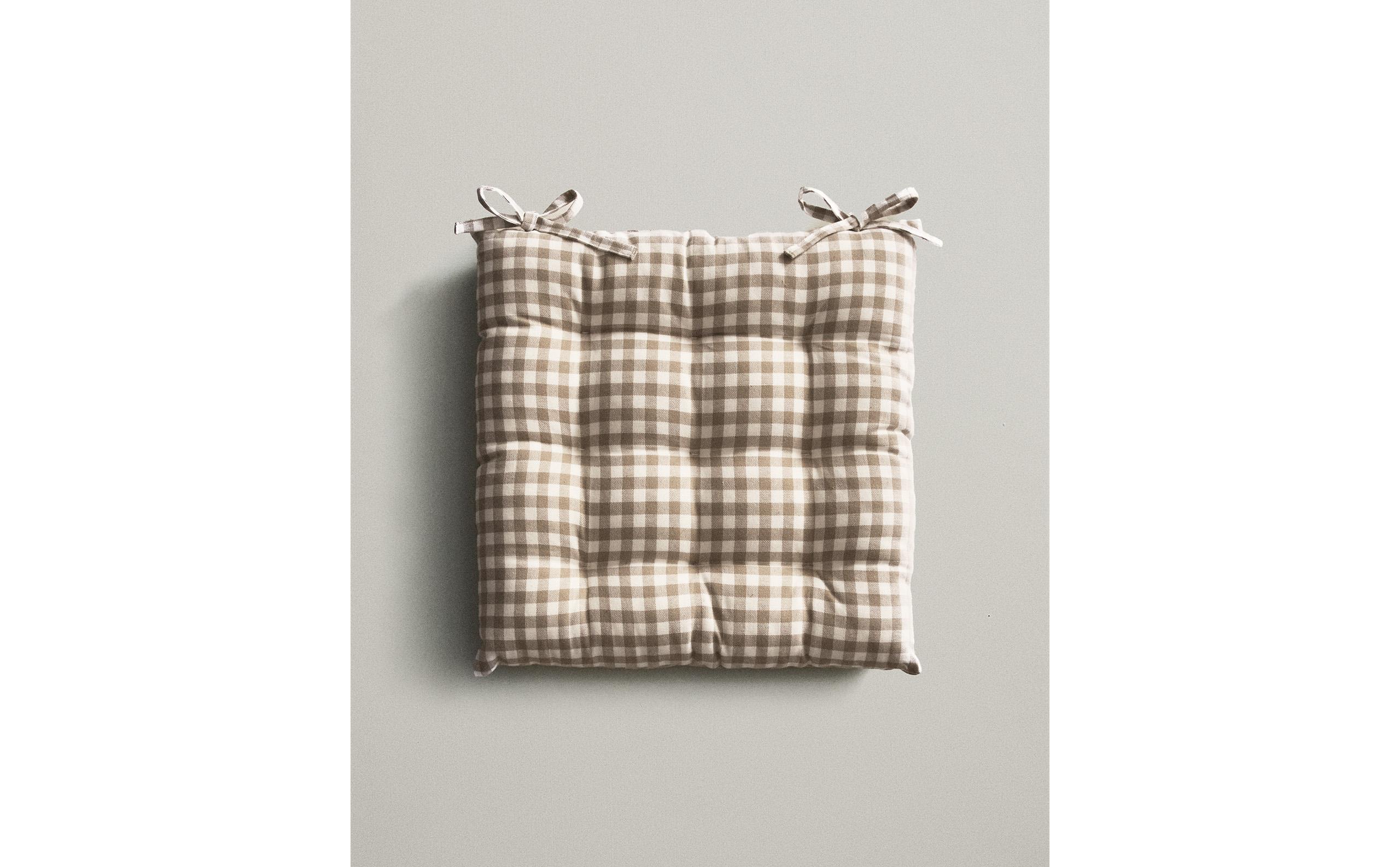 DYED THREAD CHECK CHAIR CUSHION product thumbnail 2