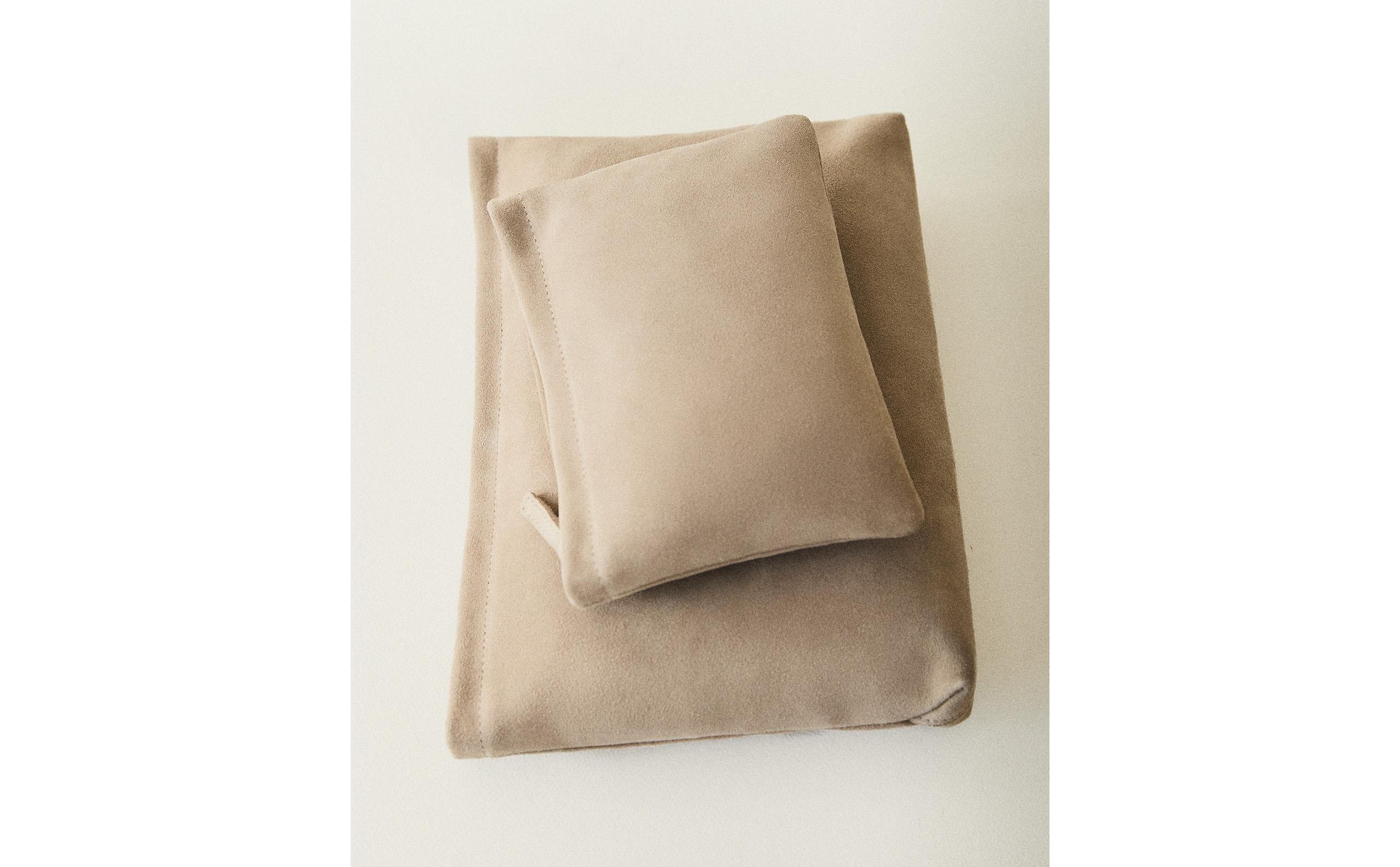 zara home 完売 スエード コスメティックポーチ 化粧 スウェード 新品