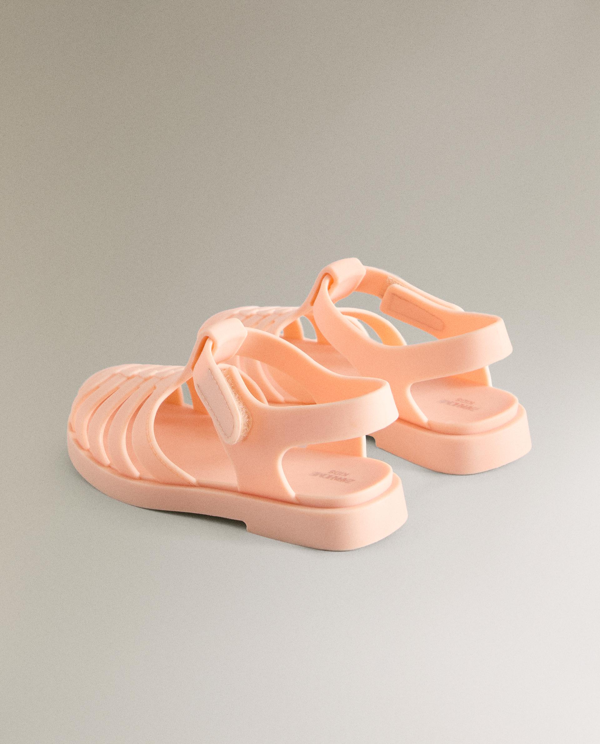 RUBBERIZED CAGE SANDALS WITH HOOK-AND-LOOP STRAP | Zara Home