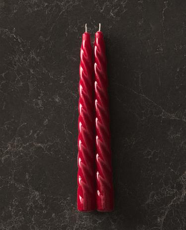 PACK OF LONG TWISTED CHRISTMAS CANDLES (PACK OF 3)