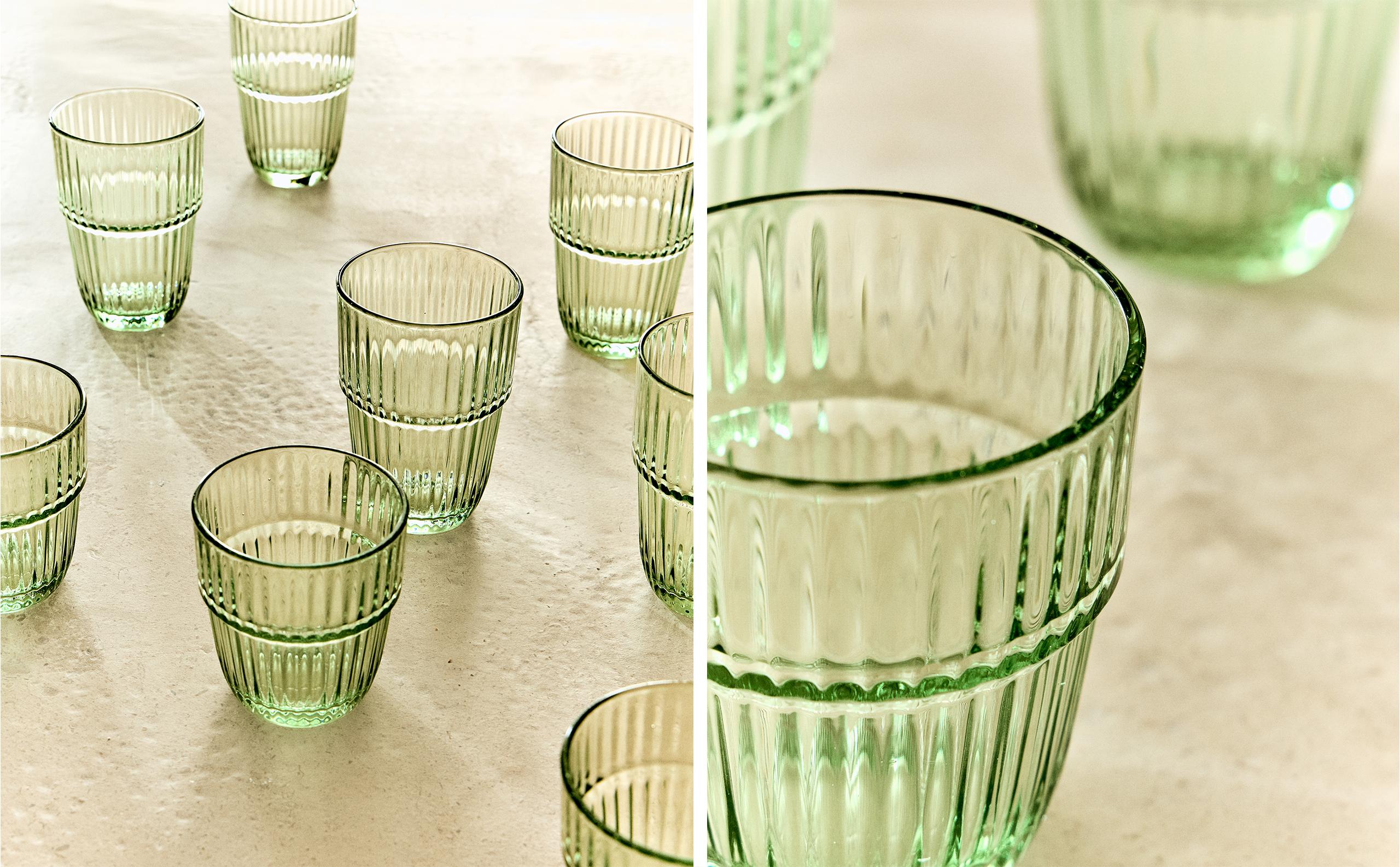 STRIPED GLASSWARE SET