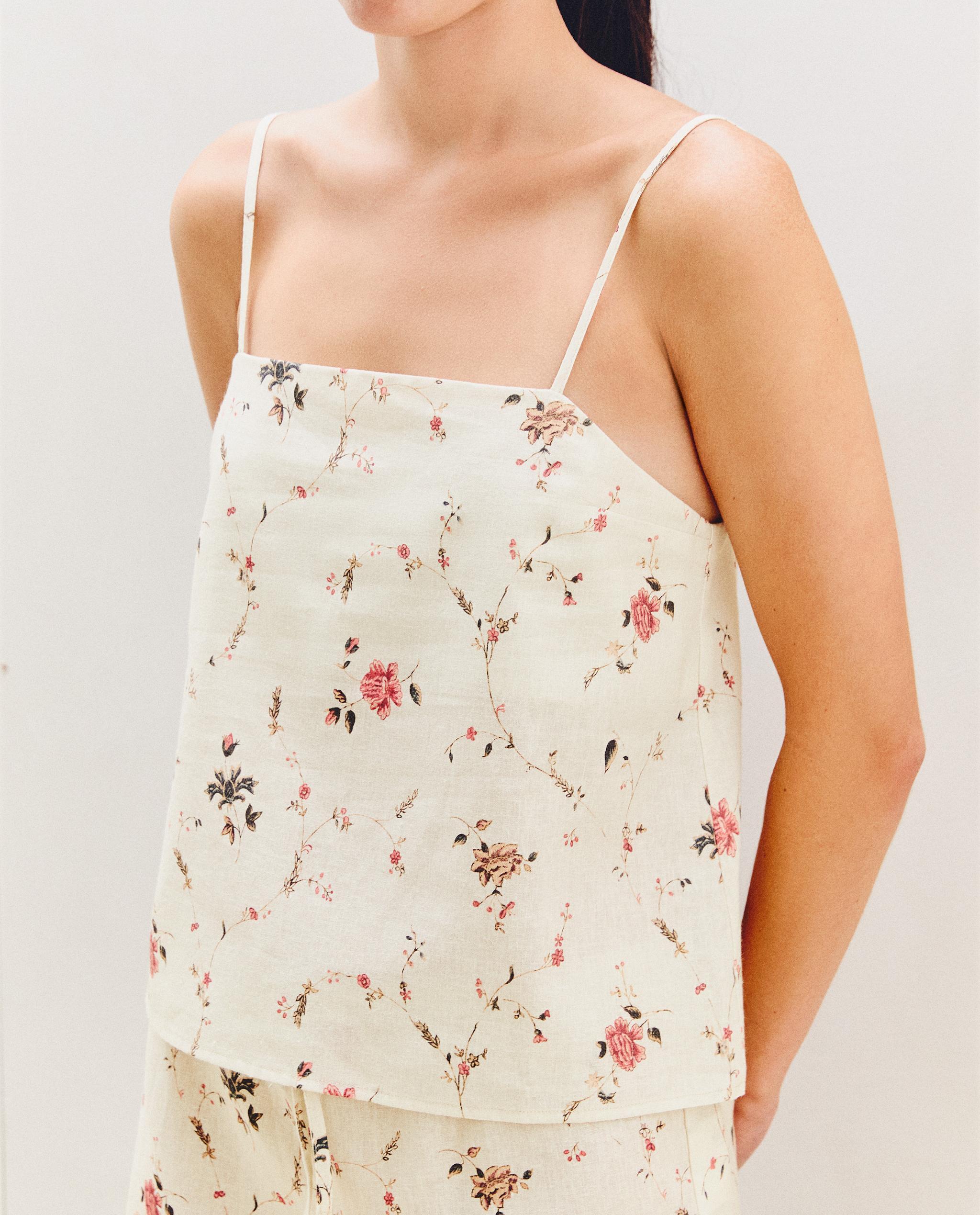 FLORAL PRINT LINEN AND COTTON TOP | KATHARINE POLE product thumbnail 9